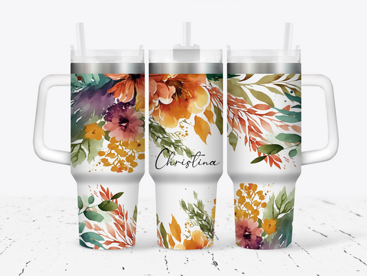 40oz Tumbler | Fall Floral