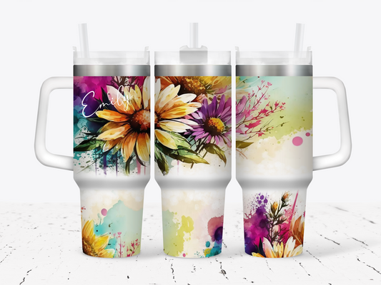 40oz Tumbler | Bright Daisy