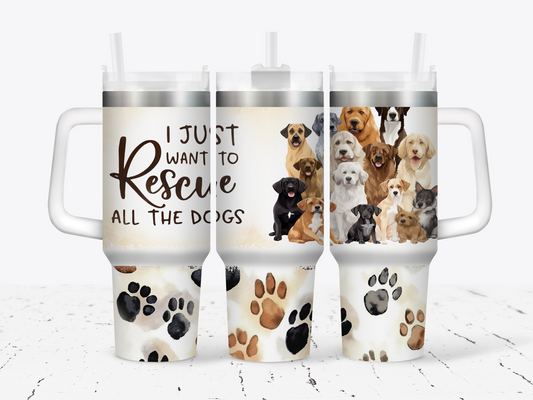 40oz Tumbler | Rescue Dogs