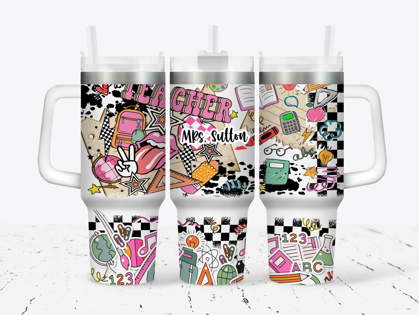 40oz Tumbler | Retro Teacher