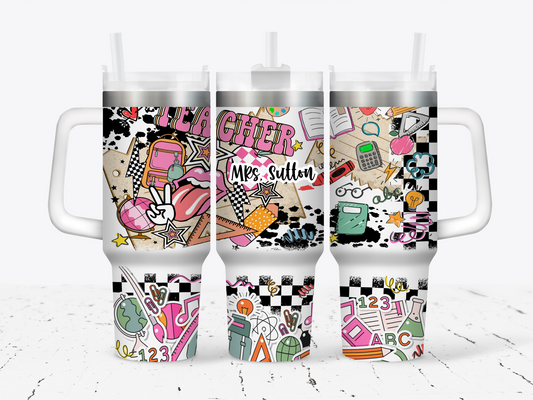 40oz Tumbler | Retro Teacher