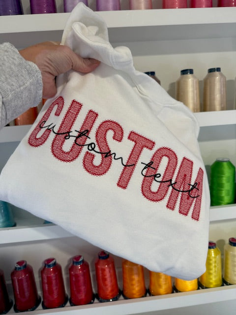 Custom Embroidered School Spirit Sweater