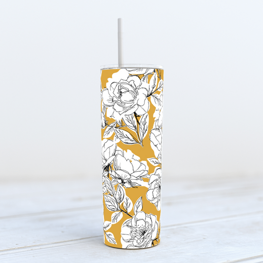 Thermal Tumbler 20oz - Golden Floral