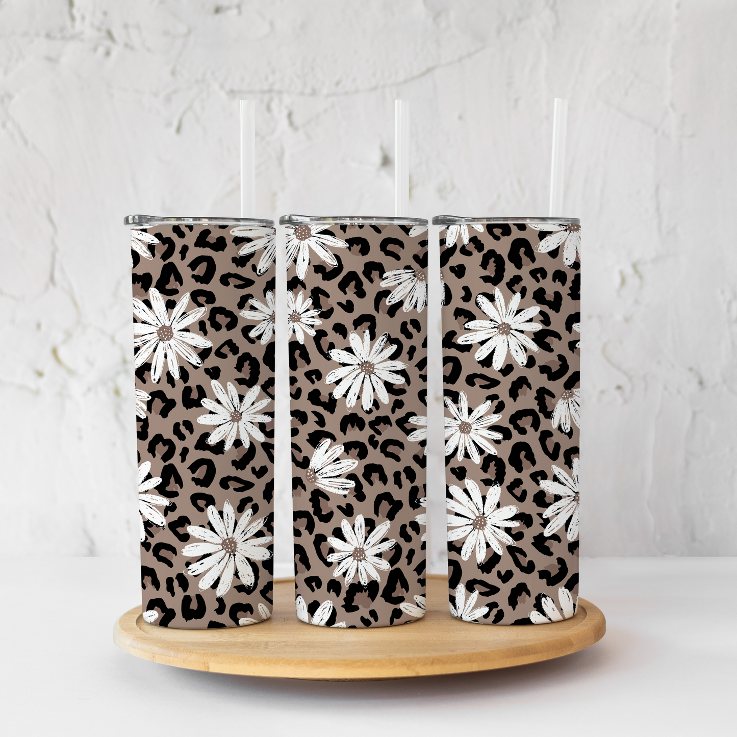 Thermal Tumbler 20oz - Daisy Leopard