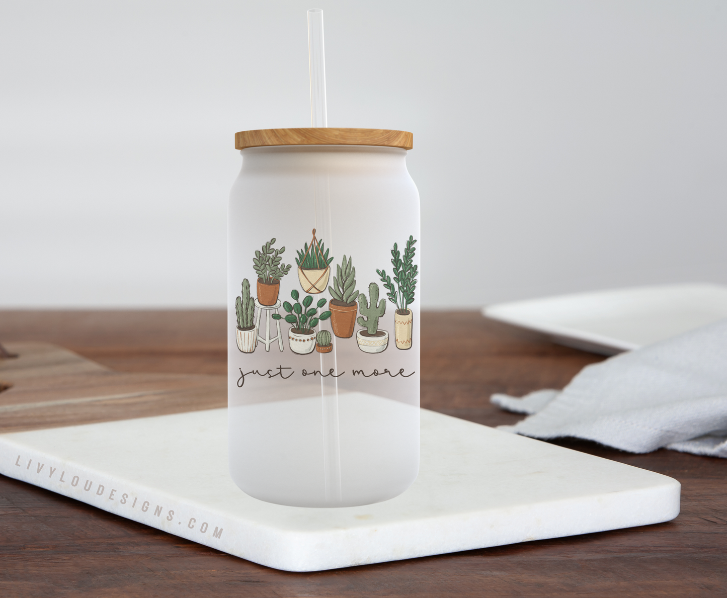 Just One More - Frosted Can Glass