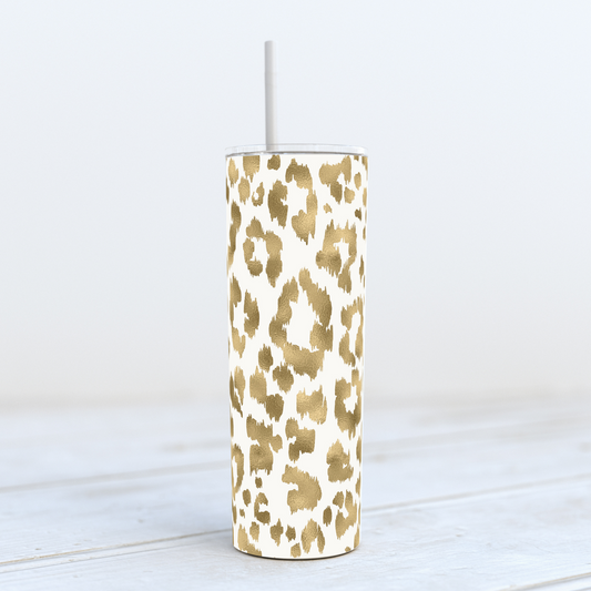 Thermal Tumbler 20oz - White Leopard