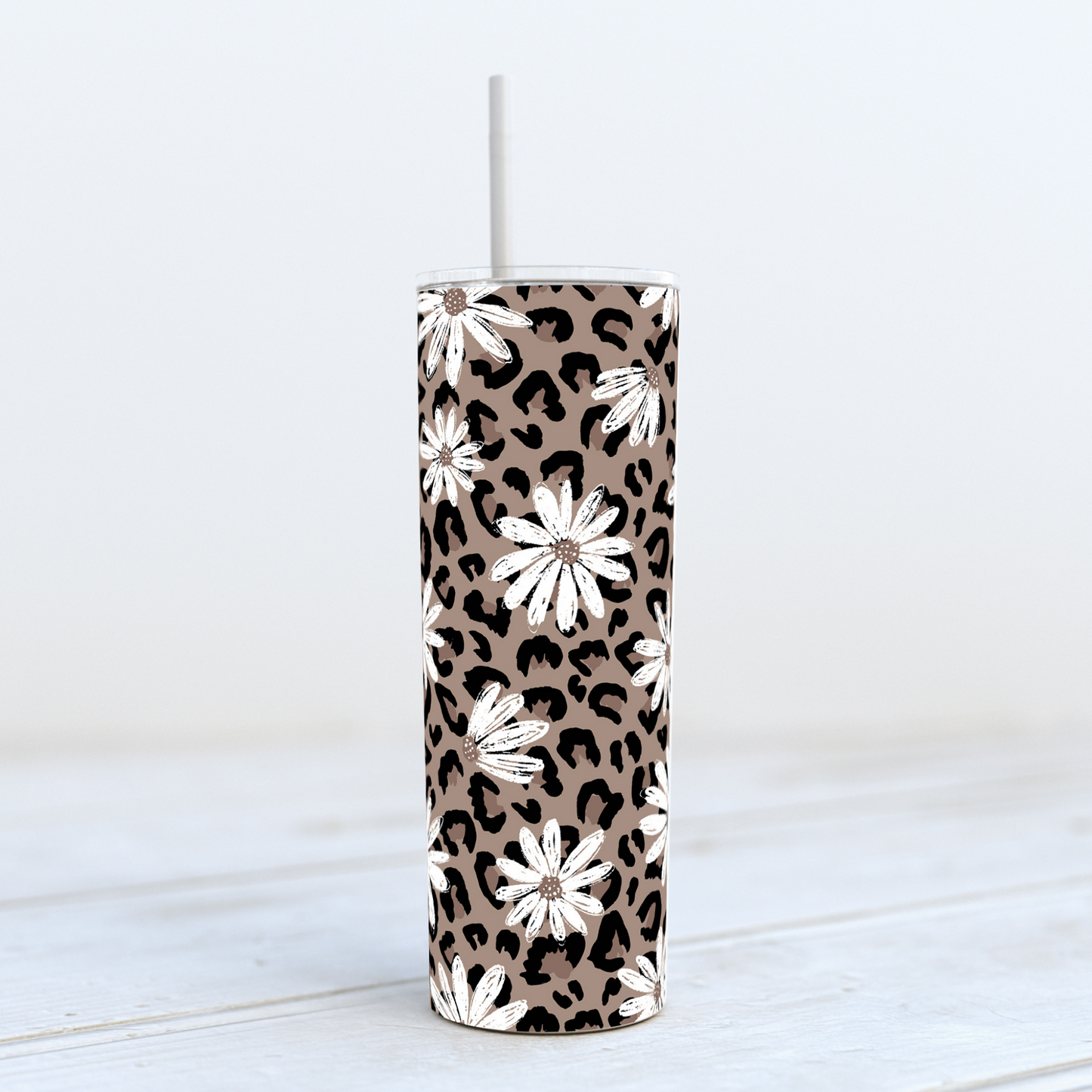 Thermal Tumbler 20oz - Daisy Leopard