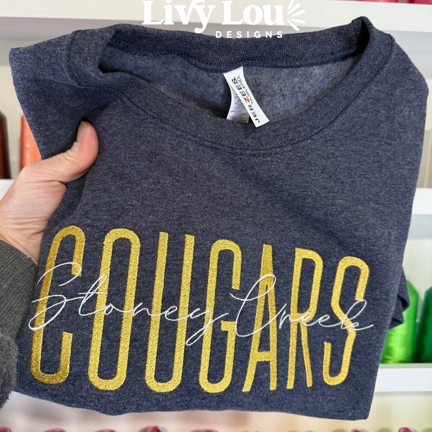 Custom Embroidered School Spirit Sweatshirt