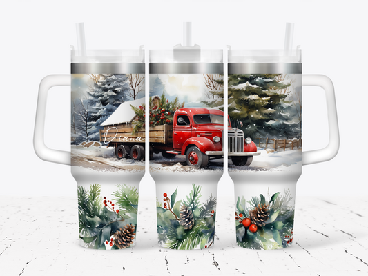 40oz Tumbler | Holiday Red Truck