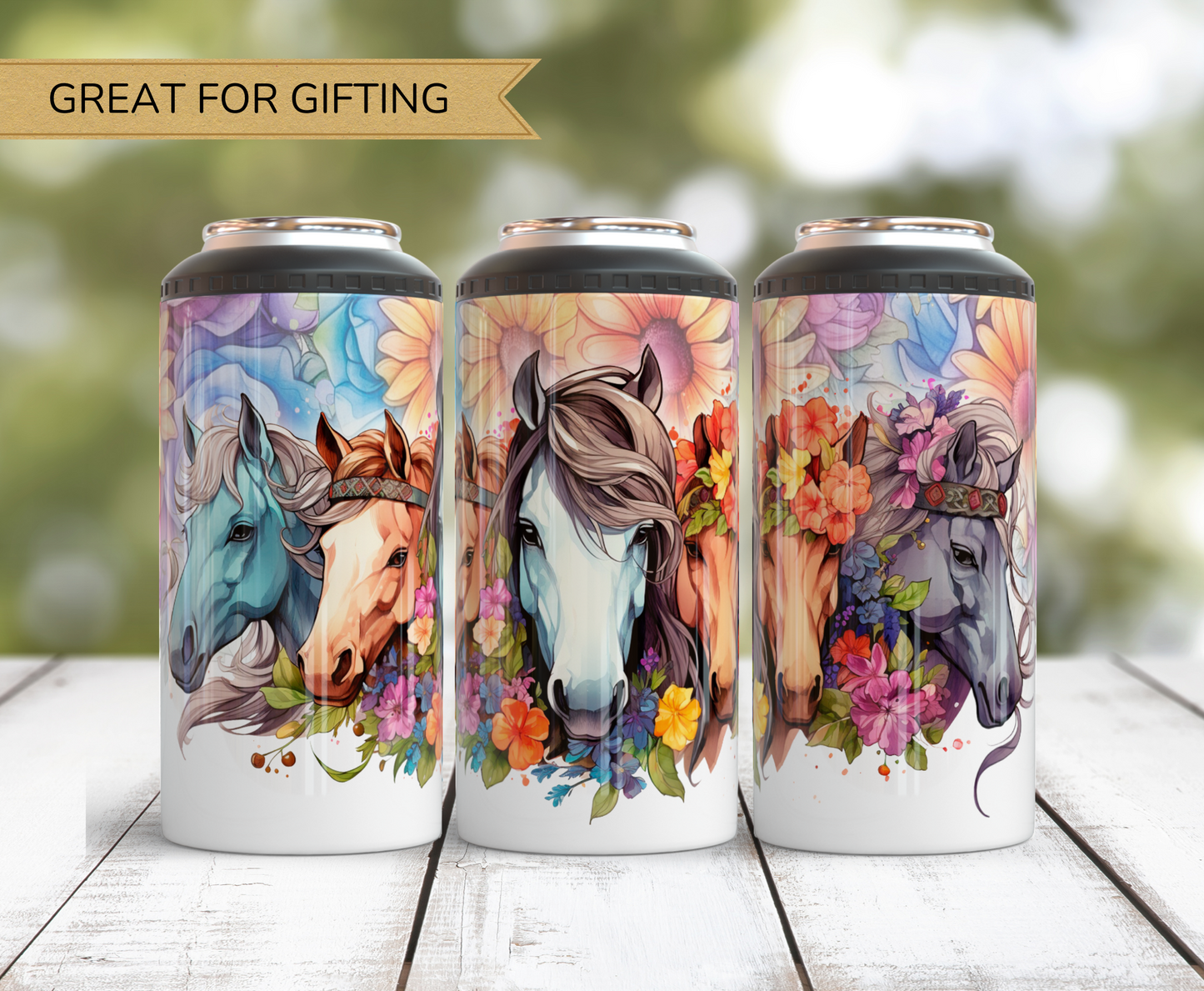 Can Cooler 4 in 1 | Floral Horses