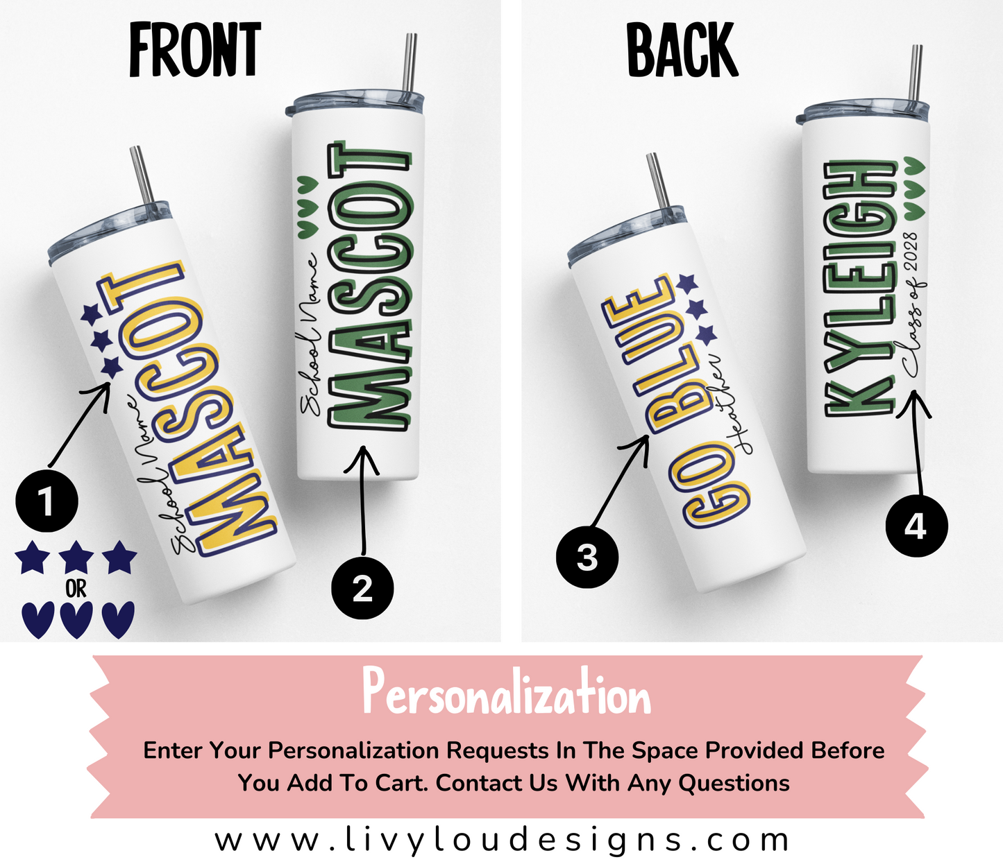 Customizable College Tumbler