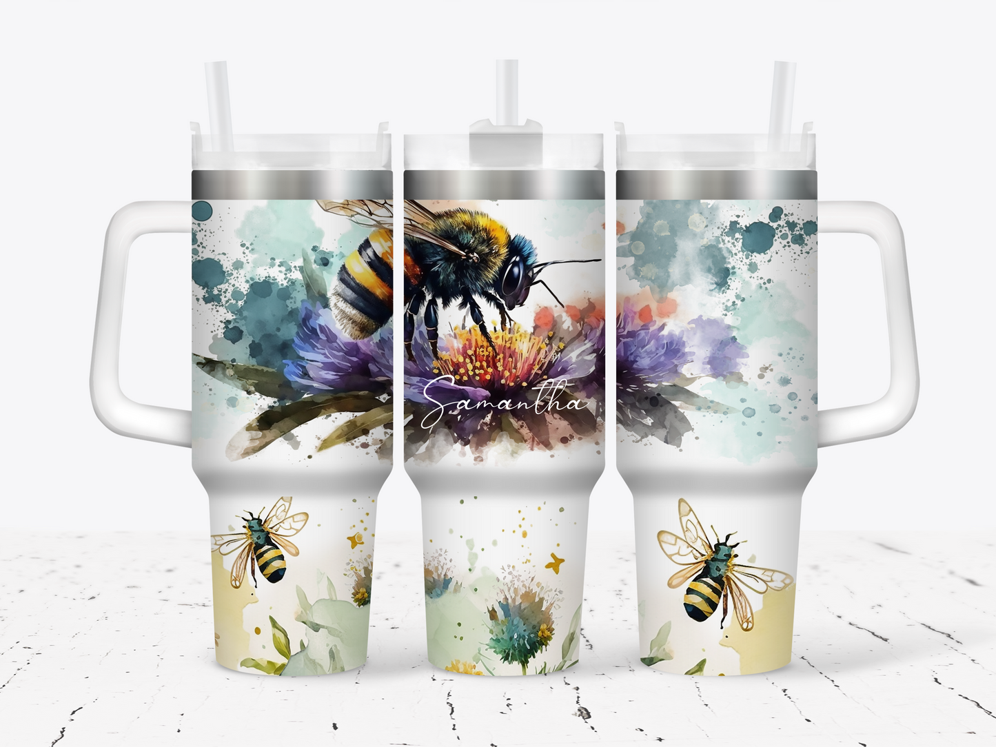 40oz Tumbler | Bee Floral