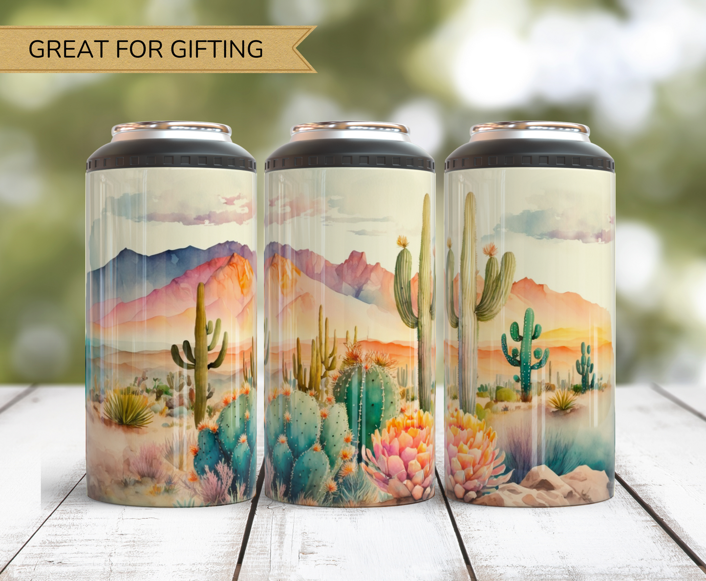 Can Cooler 4 in 1 | Watercolor Desert Cactus