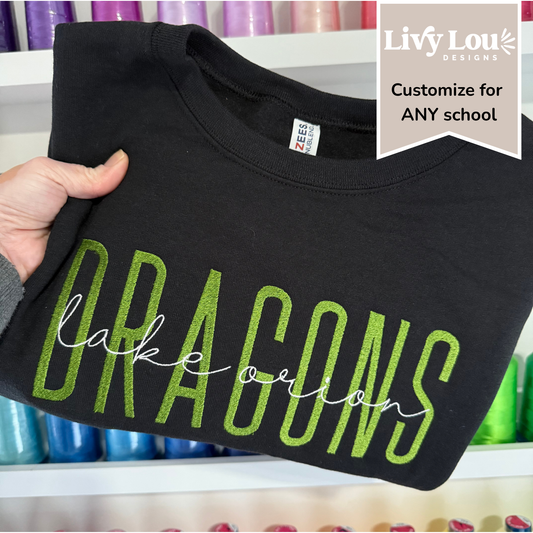 Custom Embroidered School Spirit Sweatshirt
