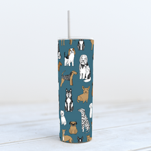 Load image into Gallery viewer, Thermal Tumbler 20oz - Teal Dogs
