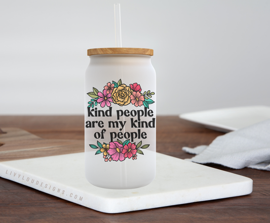 Kind People - Frosted Can Glass