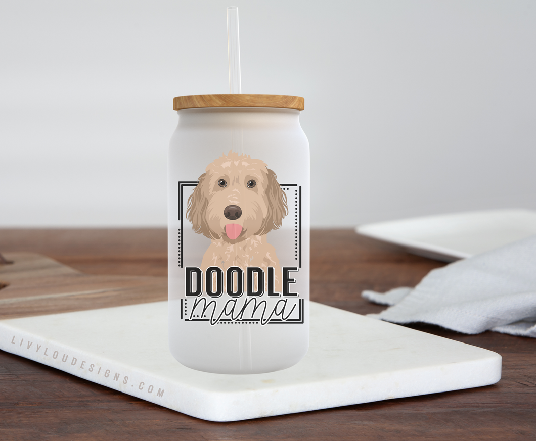 Doodle Mama - Frosted Can Glass