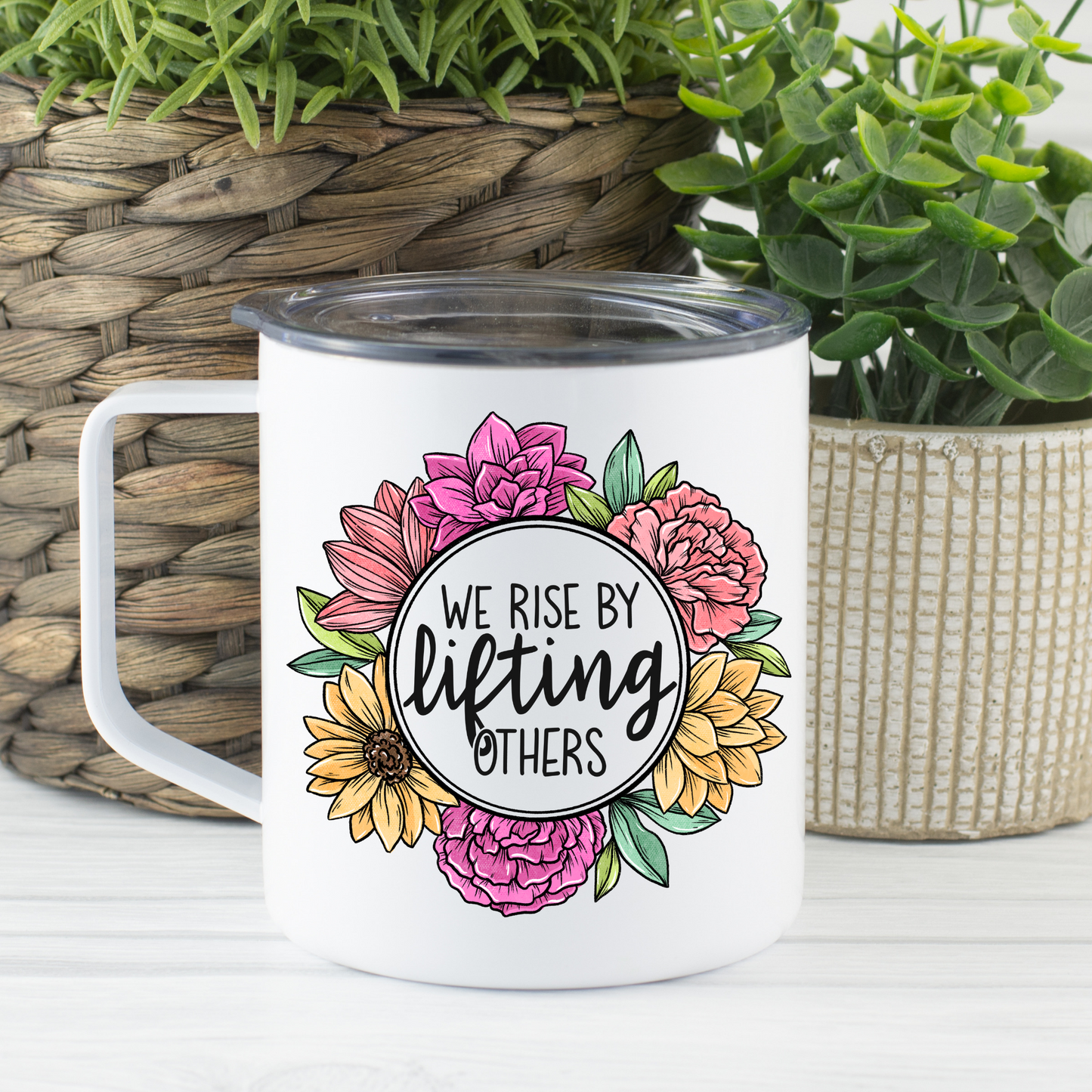 Camping Mug | We Rise by Lifting Others