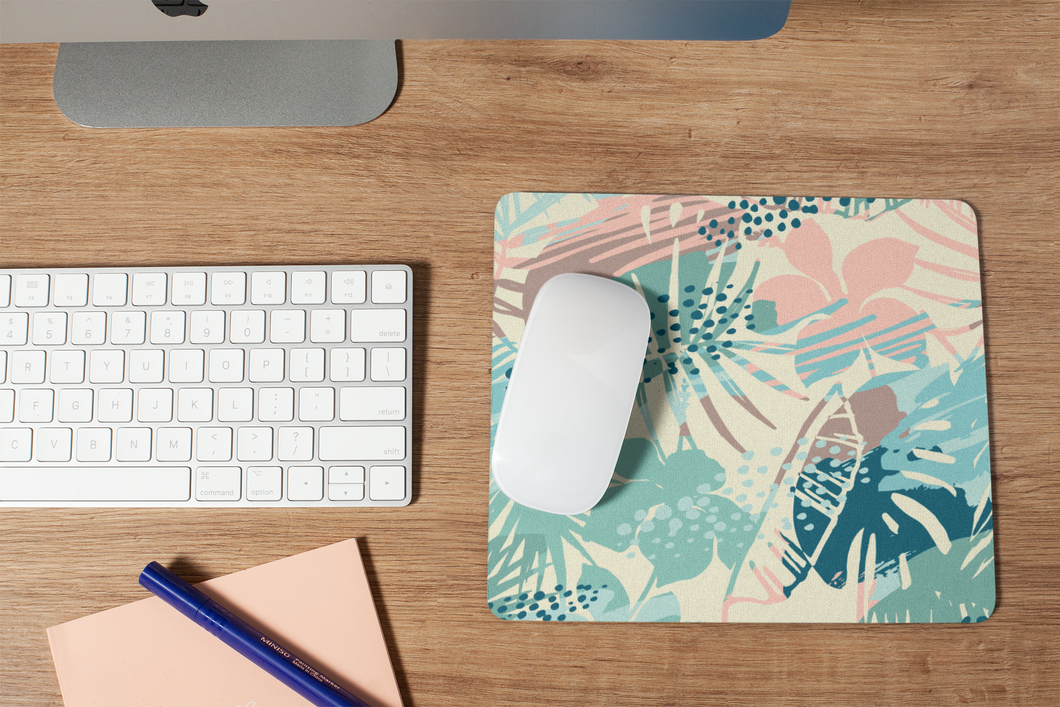 Muted Tropical Foliage Mouse Pad