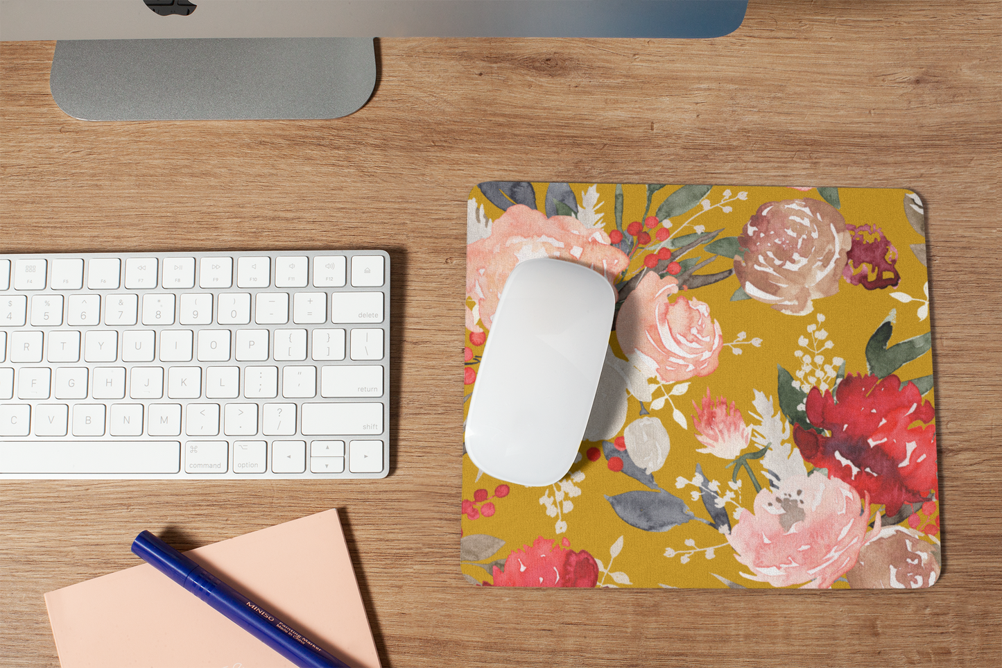 Mustard Rose Mouse Pad
